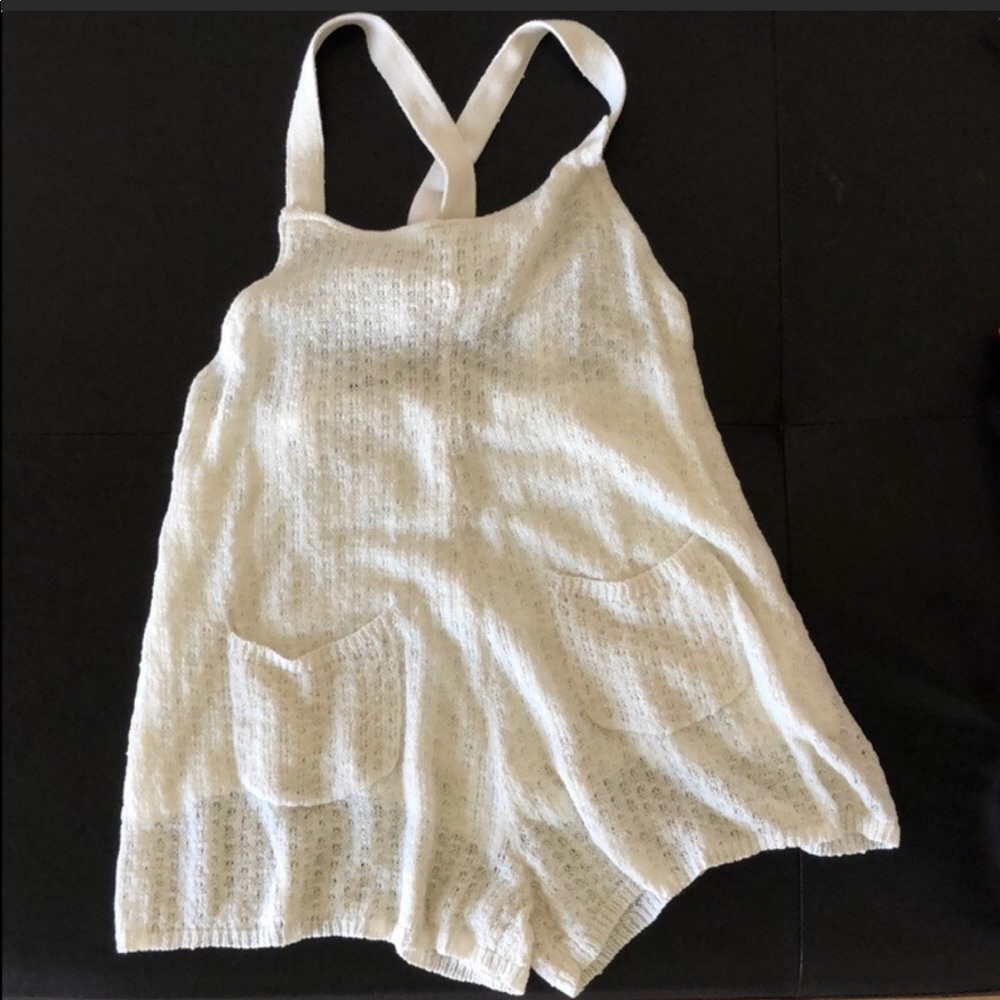 Free People crochet short overalls size XS